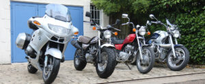 BMW R1150RT, Suzuki 125 VanVan, Honda 125 Custom, BMW R12.